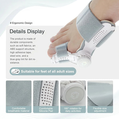 Rotatable Silicone Big Toe Separator Cushion, Left & Right Foot Toe Buffer Pad Daily Foot Care Supplies