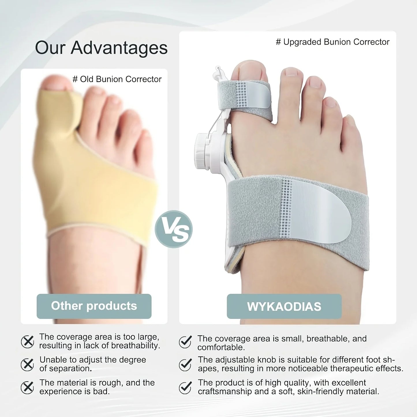 Rotatable Silicone Big Toe Separator Cushion, Left & Right Foot Toe Buffer Pad Daily Foot Care Supplies